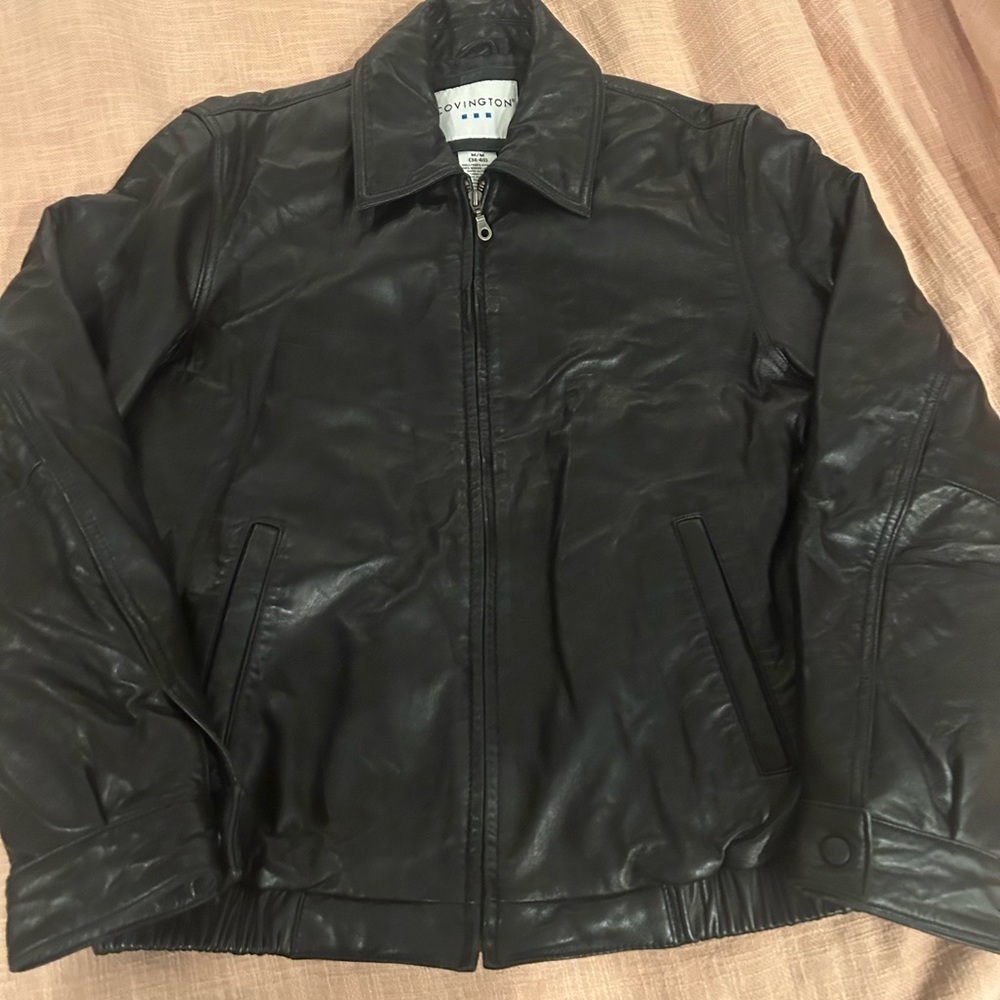 Black genuine leather jacket